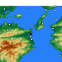 Nearby Forecast Locations - Tokushima Aeroporto - Carta