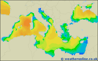Isole Balearic - Altezza delle onde - lun, 02.02. 01:00 CET