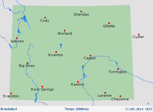 sommario Wyoming America del Nord Carte di previsione
