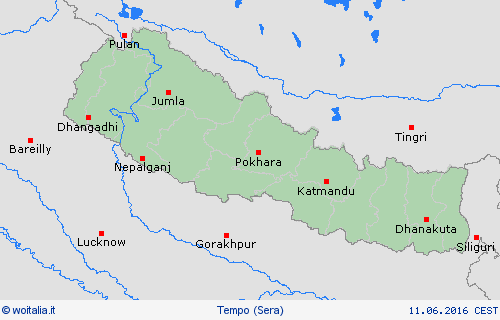 sommario Nepal Asia Carte di previsione