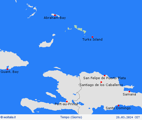 sommario Turks e Caicos America Centrale Carte di previsione
