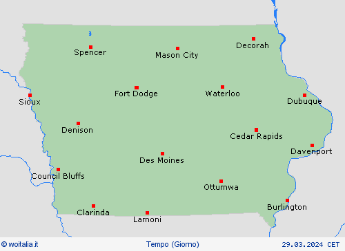 sommario Iowa America del Nord Carte di previsione