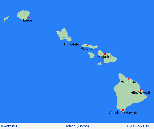 sommario Hawaii America del Nord Carte di previsione