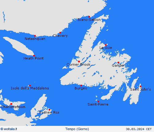 sommario Saint-Pierre e Miquelon America del Nord Carte di previsione
