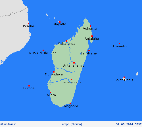 sommario Madagascar Africa Carte di previsione