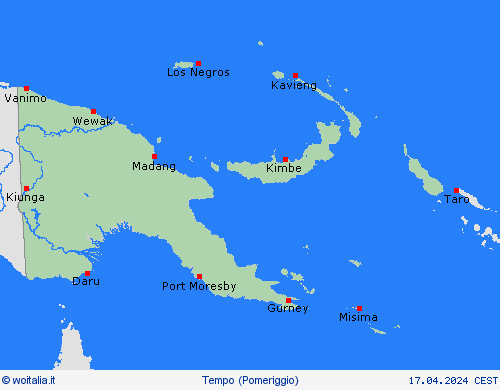 sommario Papua Nuova Guinea Oceania Carte di previsione