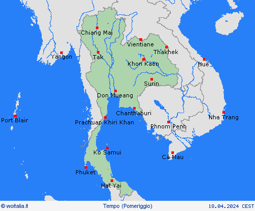 sommario Thailandia Asia Carte di previsione