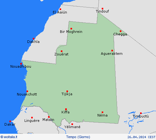 sommario Mauritania Africa Carte di previsione