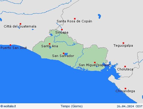 sommario El Salvador America Centrale Carte di previsione