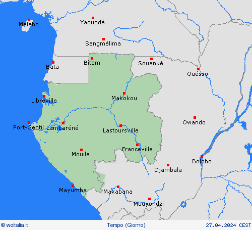 sommario Gabon Africa Carte di previsione