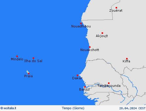 sommario Capo Verde Africa Carte di previsione