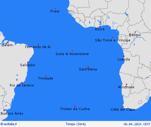 sommario Isole Atlantiche Africa Carte di previsione