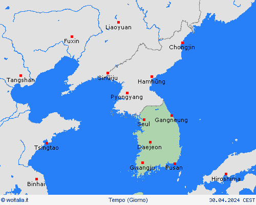 sommario Corea del Sud Asia Carte di previsione