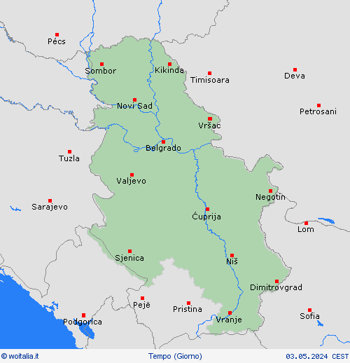 sommario Serbia Europa Carte di previsione