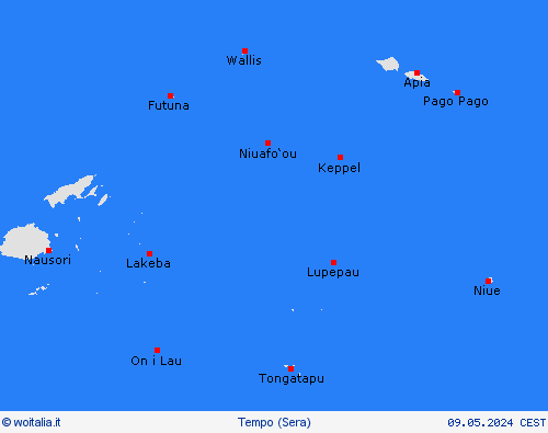 sommario Samoa Americane Oceania Carte di previsione