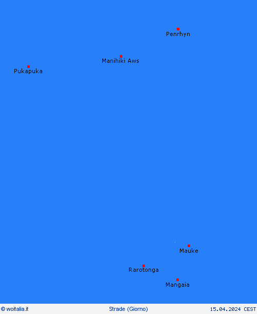 condizioni delle strade Isole Cook Oceania Carte di previsione