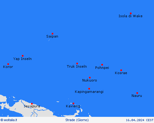 condizioni delle strade Isola di Wake Oceania Carte di previsione