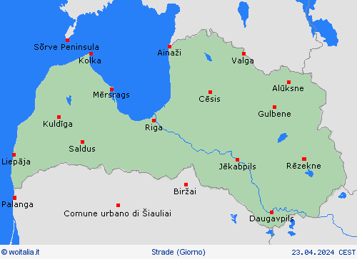 condizioni delle strade Lettonia Europa Carte di previsione