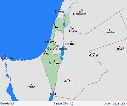 condizioni delle strade Israele Asia Carte di previsione