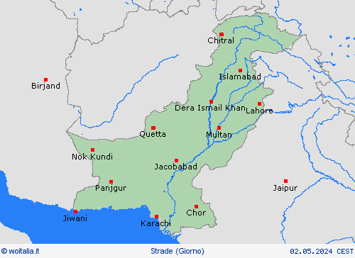 condizioni delle strade Pakistan Asia Carte di previsione