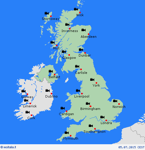 webcam Regno Unito Europa Carte di previsione