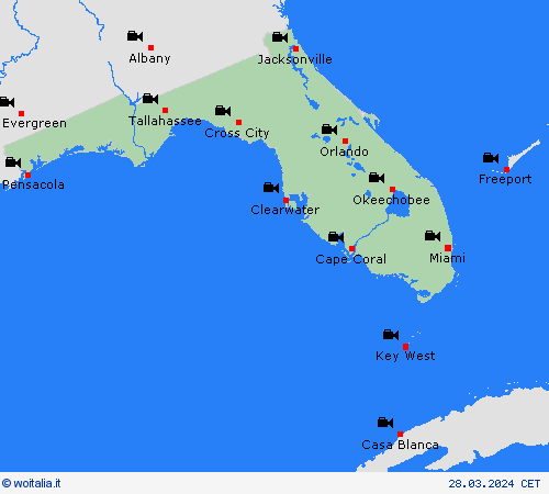 webcam Florida America del Nord Carte di previsione