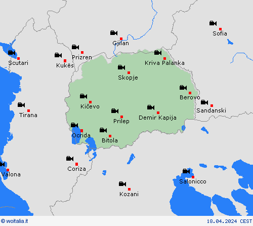webcam Macedonia del Nord Europa Carte di previsione