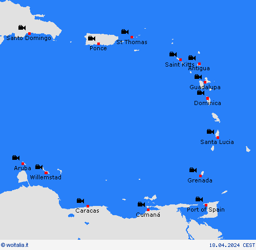 webcam Piccole Antille America Centrale Carte di previsione
