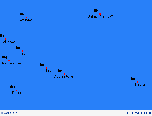 webcam Isole Pitcairn Oceania Carte di previsione