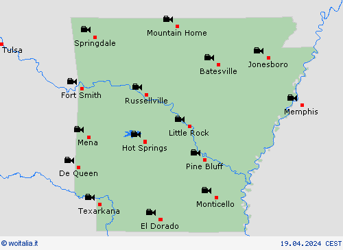 webcam Arkansas America del Nord Carte di previsione