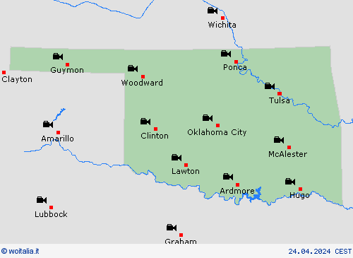 webcam Oklahoma America del Nord Carte di previsione