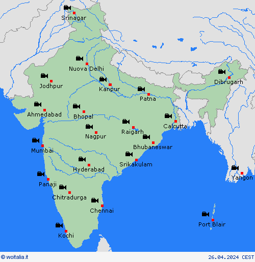 webcam India Asia Carte di previsione