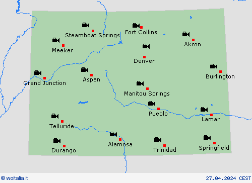 webcam Colorado America del Nord Carte di previsione