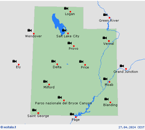 webcam Utah America del Nord Carte di previsione