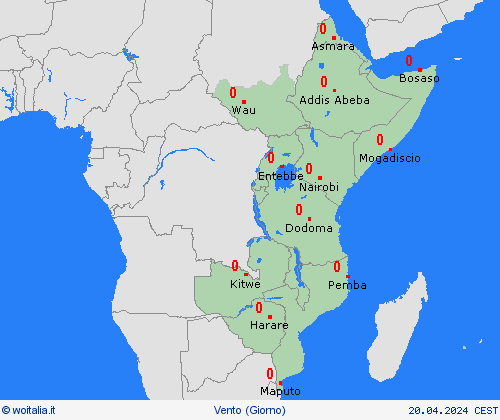 vento  Africa Carte di previsione