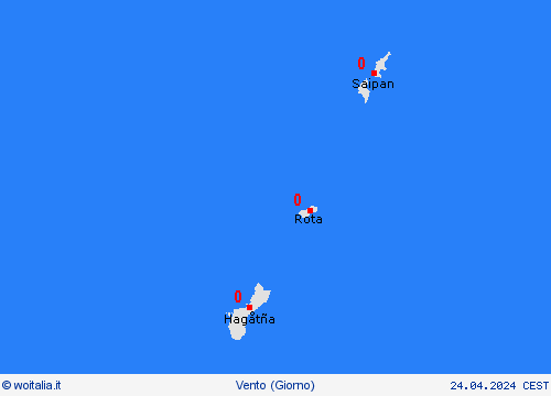 vento Isole Marianne Oceania Carte di previsione