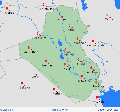 vento Iraq Asia Carte di previsione