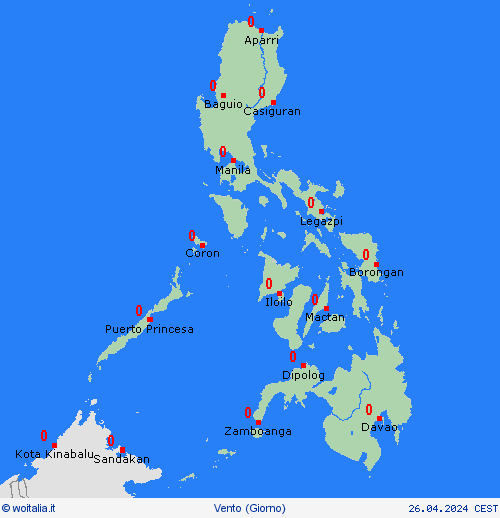 vento Filippine Asia Carte di previsione