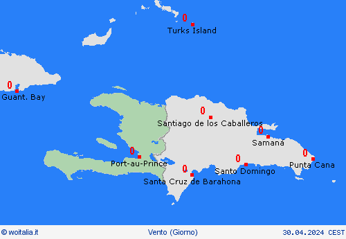 vento Haiti America Centrale Carte di previsione