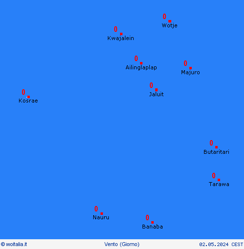 vento Isole Marshall Oceania Carte di previsione