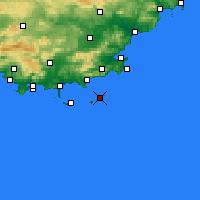 Nearby Forecast Locations - Île du Levant - Carta
