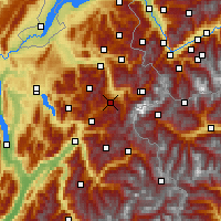 Nearby Forecast Locations - Megève - Carta