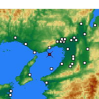 Nearby Forecast Locations - Kōbe Aeroporto - Carta