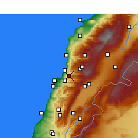 Nearby Forecast Locations - Bikfaya - Carta