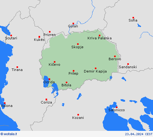  Macedonia del Nord Europa Carte di previsione