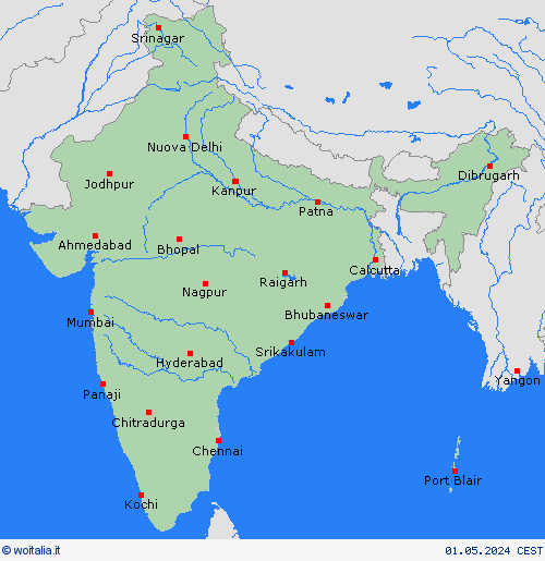  India Asia Carte di previsione