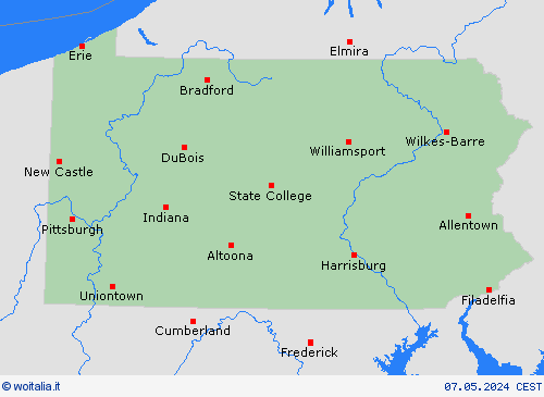  Pennsylvania America del Nord Carte di previsione
