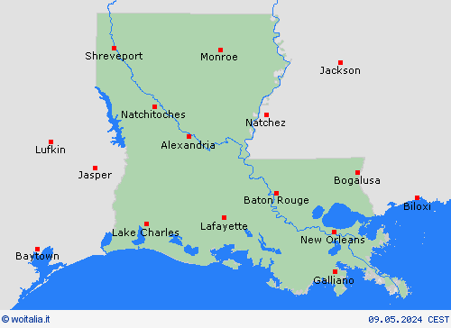  Louisiana America del Nord Carte di previsione