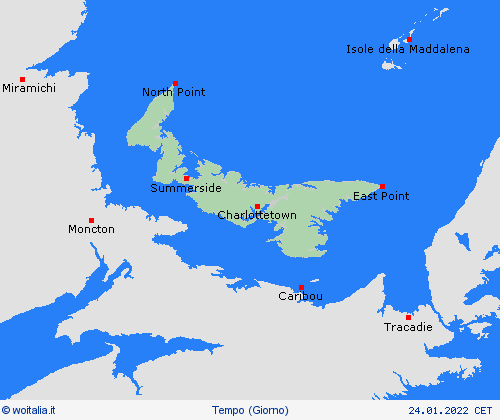 sommario Isole del Principe Edoardo America del Nord Carte di previsione