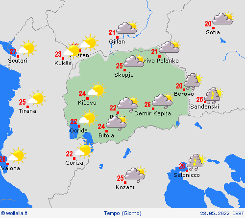 sommario Macedonia del Nord Europa Carte di previsione